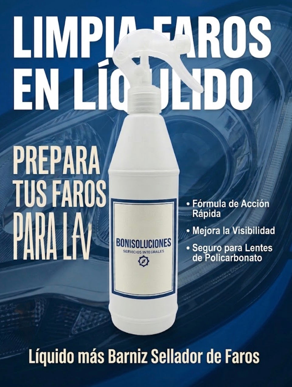 Limpieza y sellador faros para ITV