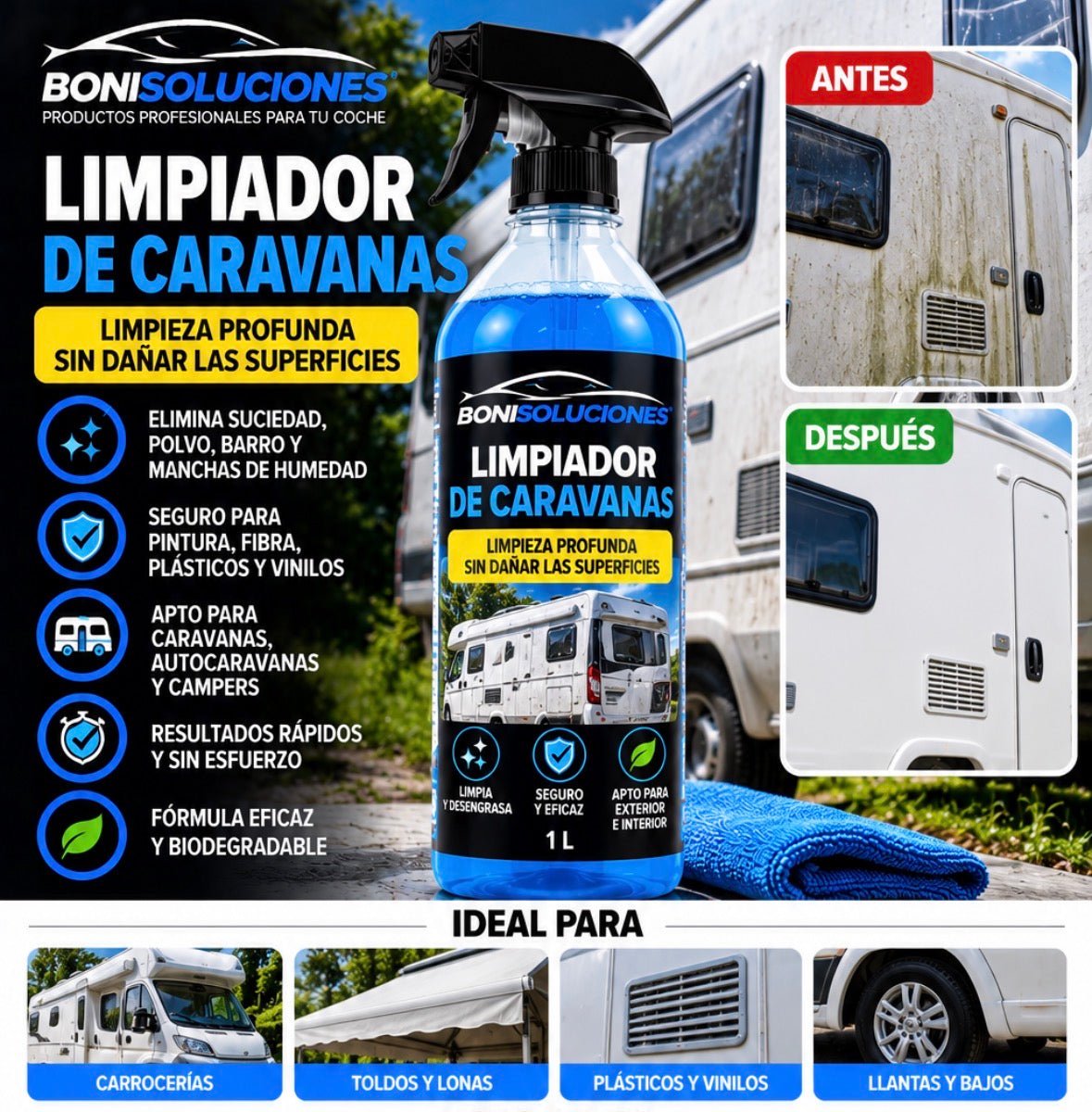 Líquido Especial para Caravanas - Limpieza para Caravanas - Boni Soluciones