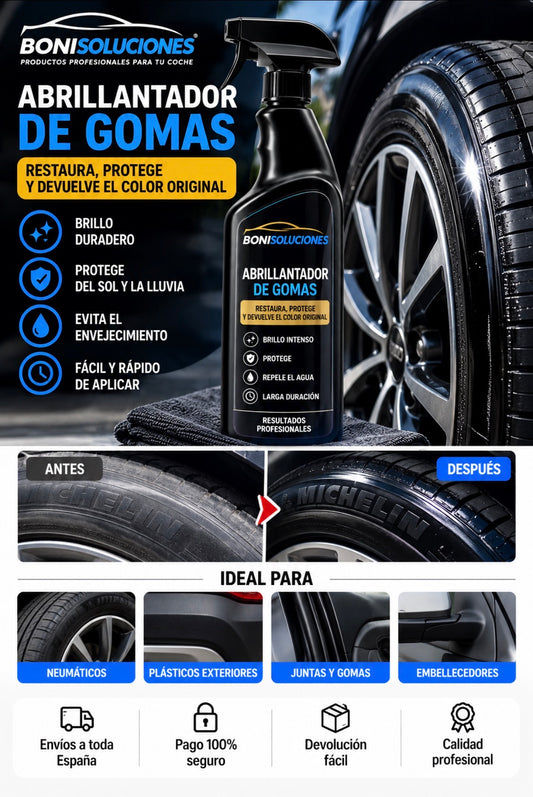 Abrillantador de ruedas goma para coches y motos. - Boni Soluciones